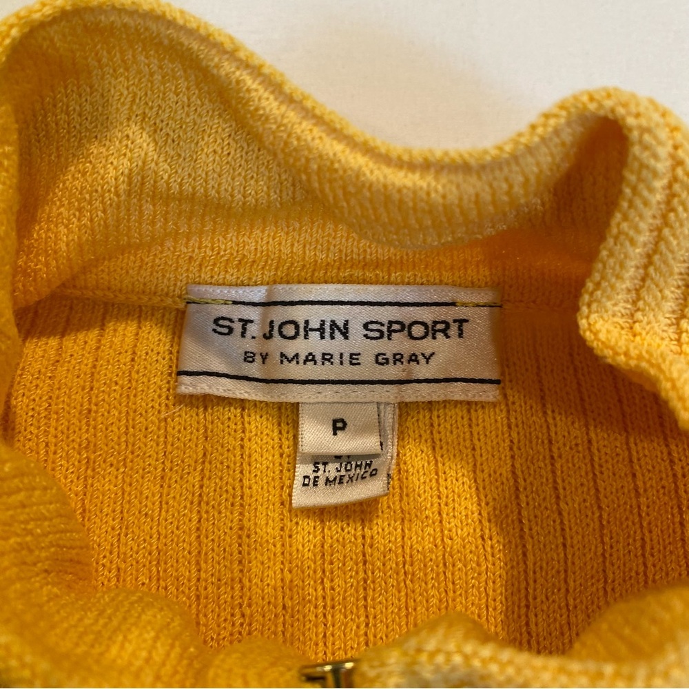 Vintage St. John Yellow Santana Knit Women's Jacket and Tank Top Set, S, Preppy - Picture 6 of 16